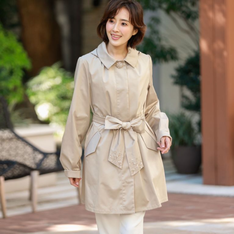 【TO BE CHIC】 リモンタサテンコート ベージュ