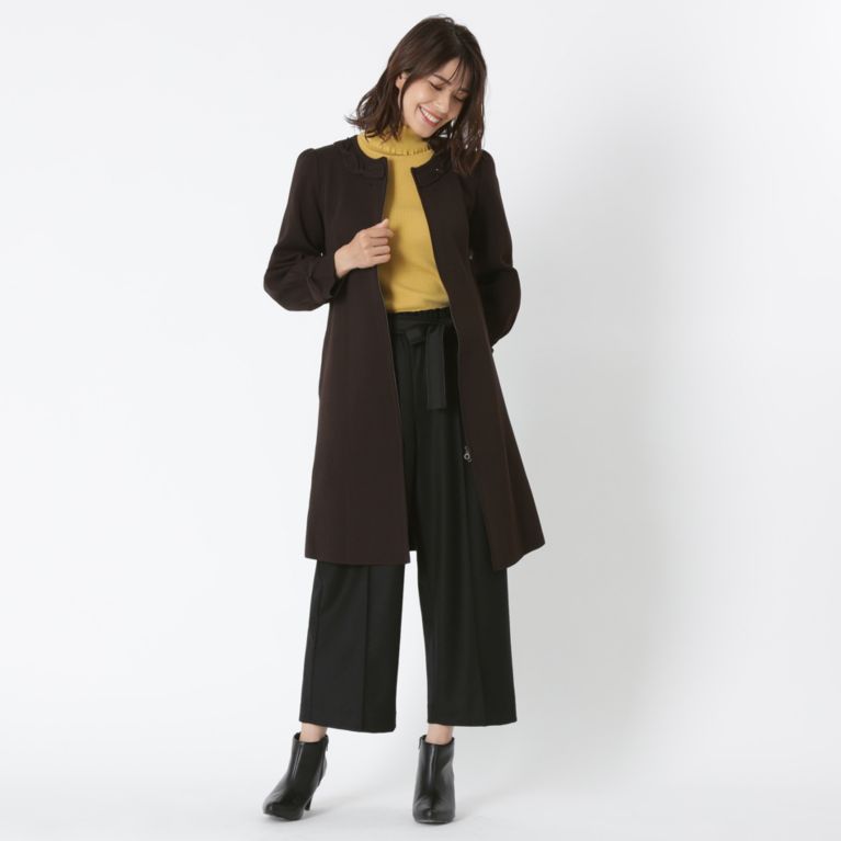【TO BE CHIC】 ビーグルニット コート ブラウン