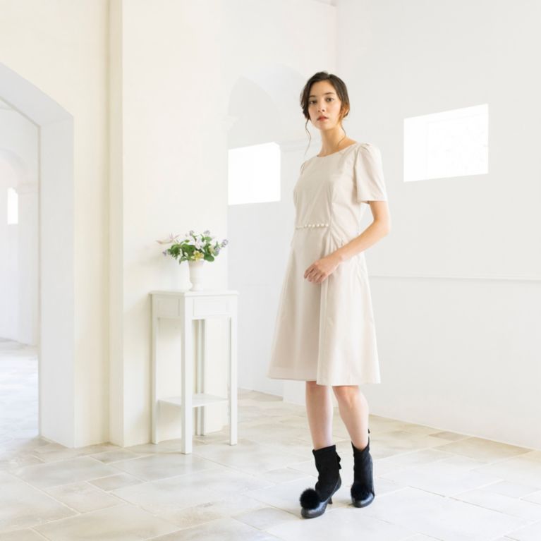【TO BE CHIC】 コットンタイプライタードレス ベージュ