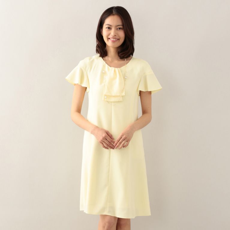 【TO BE CHIC】 トリアセストレッチドレス イエロー