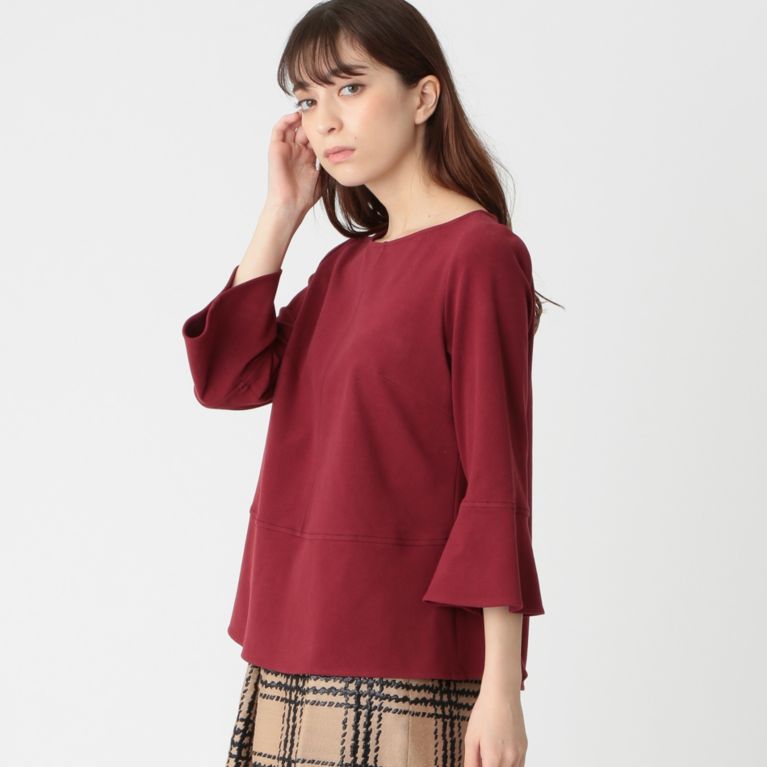 【TO BE CHIC】 スウェードタッチジャージプルオーバー ワイン