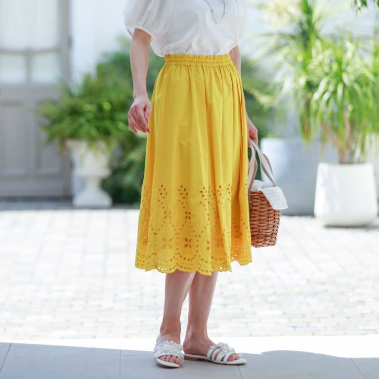 【TO BE CHIC】 エンブロイダリー スカート イエロー