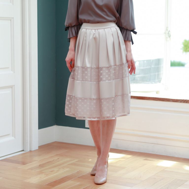 【TO BE CHIC】 ドットオパール スカート ベージュ