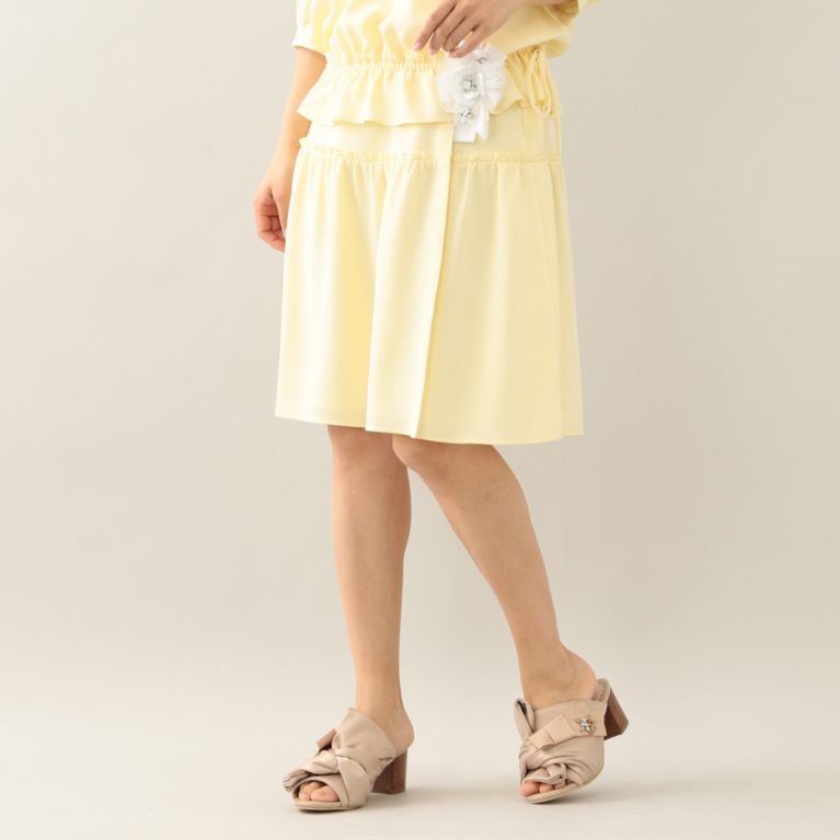 【TO BE CHIC】 トリアセストレッチスカート イエロー