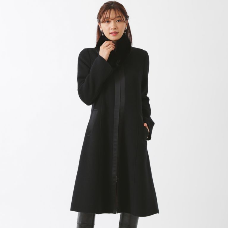 L】ウールリバー ロングコート（ラージサイズ コート）｜TO BE CHIC 