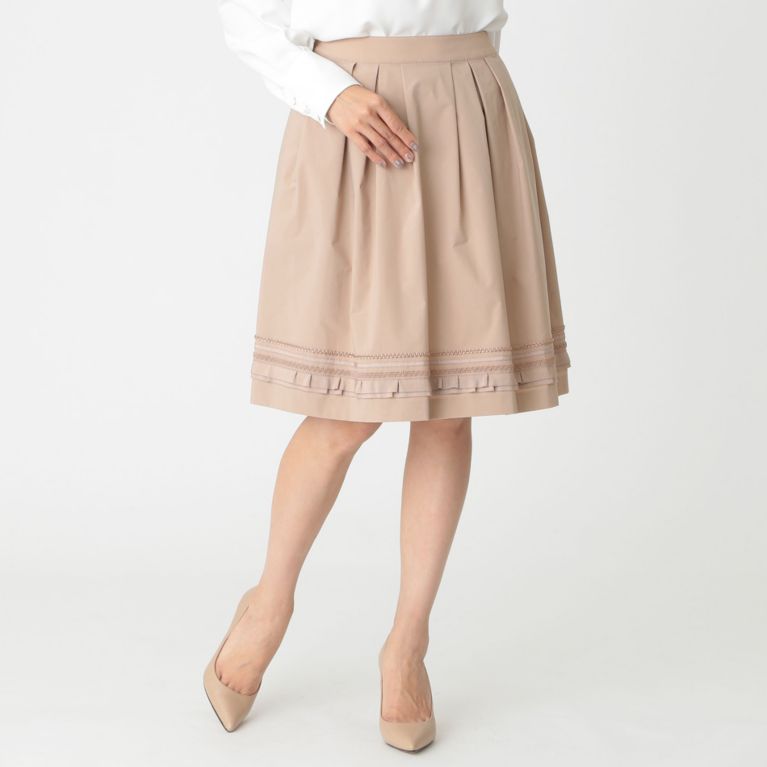【TO BE CHIC】 【L】【ウォッシャブル】ゼフィールタフタスカート ピンク