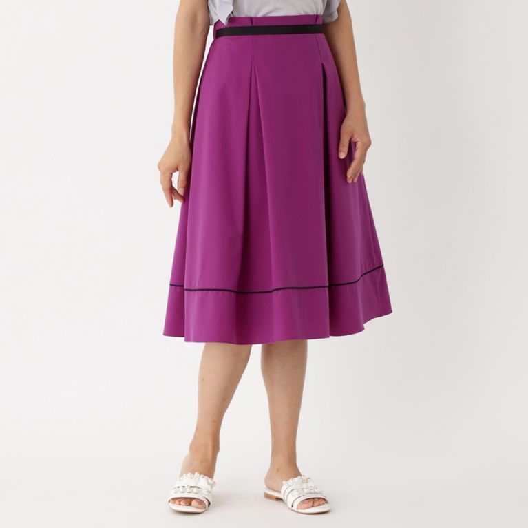 【TO BE CHIC】 【L】タフタストレッチ スカート ラベンダー