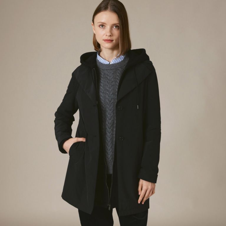 【MACKINTOSH LONDON WOMEN】 【FLEX NYLON】ストレッチタフタ3WAYコート ブラック