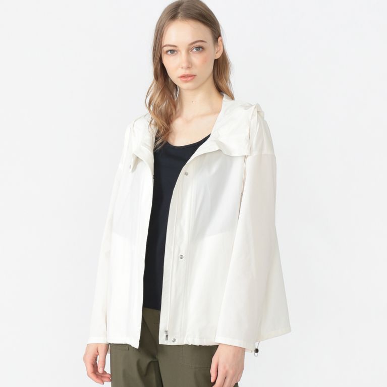 【MACKINTOSH LONDON WOMEN】 ストレッチタフタフーデットパーカ ホワイト