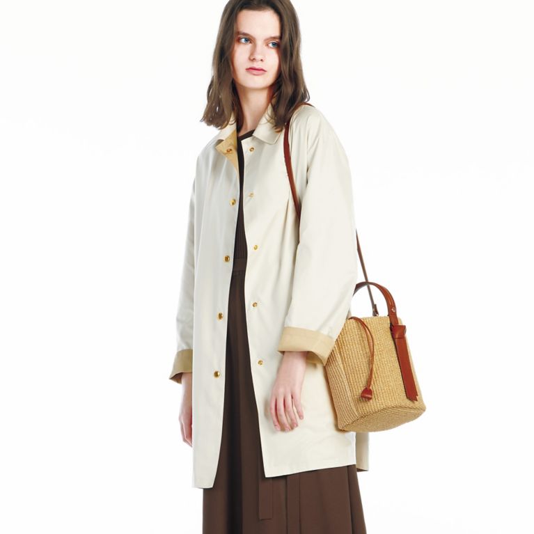 【MACKINTOSH LONDON WOMEN】 リバーシブルバイカラータフタコート ベージュ