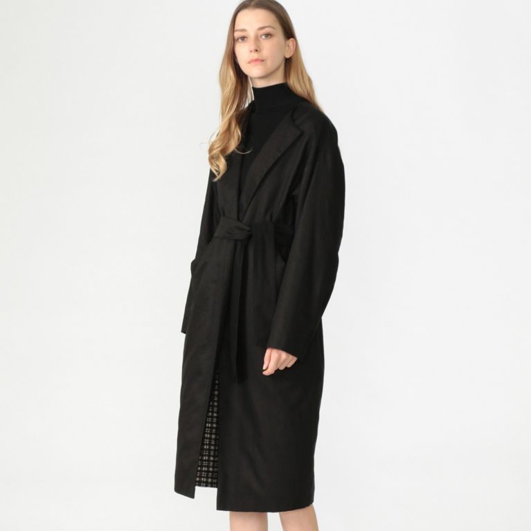 【MACKINTOSH LONDON WOMEN】 タイプライターダブルクロスレインコート ブラック