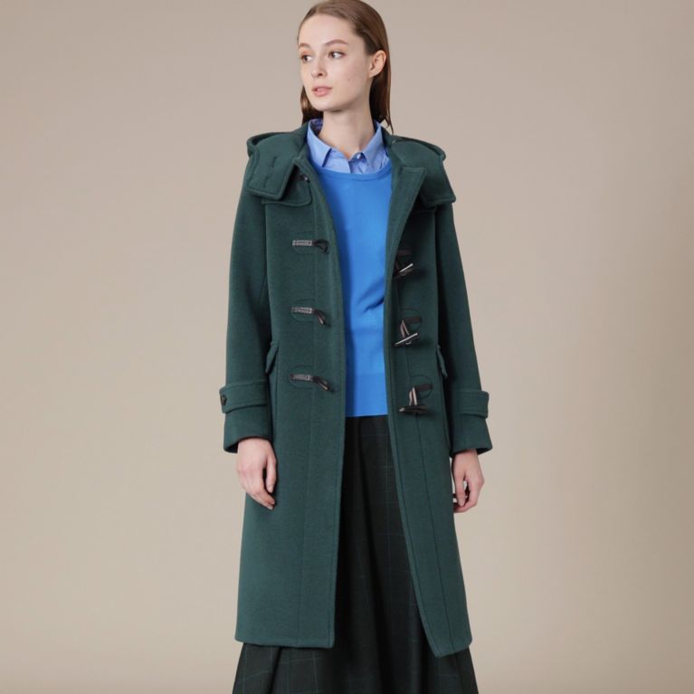 【MACKINTOSH LONDON WOMEN】 ウールカルゼダッフルコート グリーン