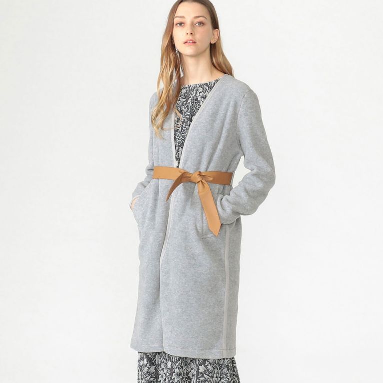 【MACKINTOSH LONDON WOMEN】 ソフトフリースコート ライトグレー