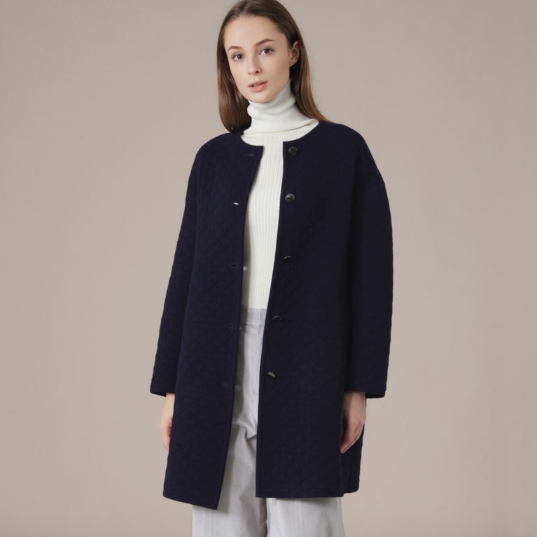 【MACKINTOSH LONDON WOMEN】 ニッティングキルトコート ネイビー