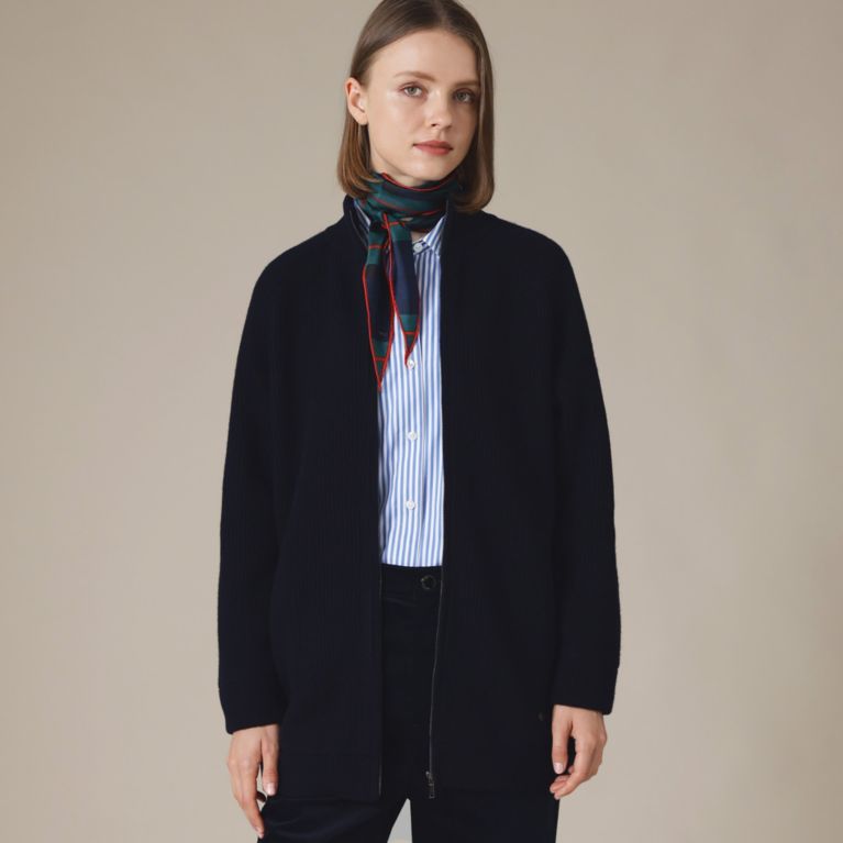 【MACKINTOSH LONDON WOMEN】 ファインウールニットブルゾン ネイビー