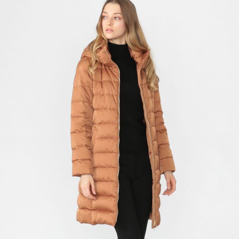 【MACKINTOSH LONDON WOMEN】 スムースサテンストレッチダウンコート ブラウン