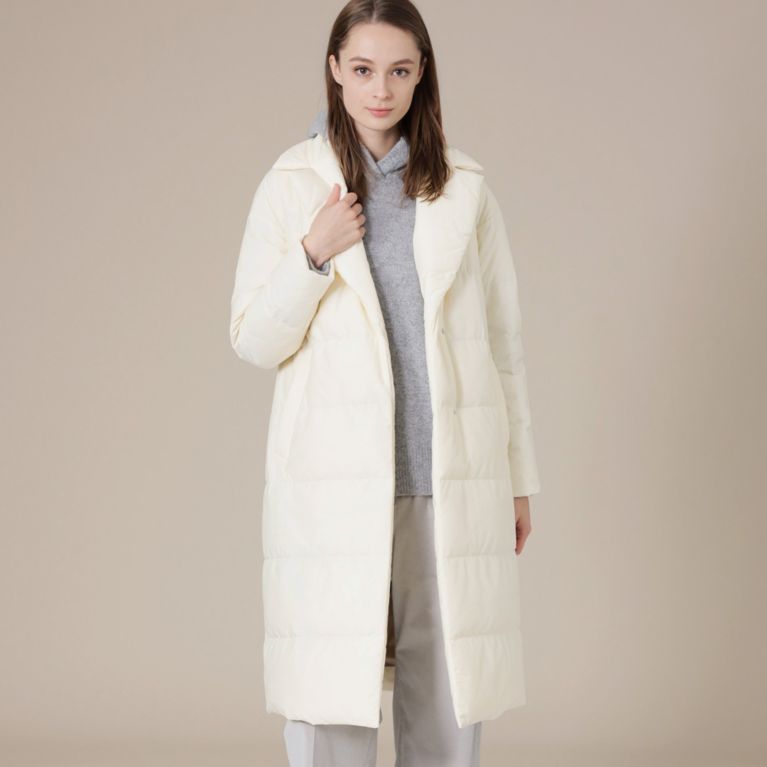 【MACKINTOSH LONDON WOMEN】 コットンナイロンタフタダウンコート ホワイト