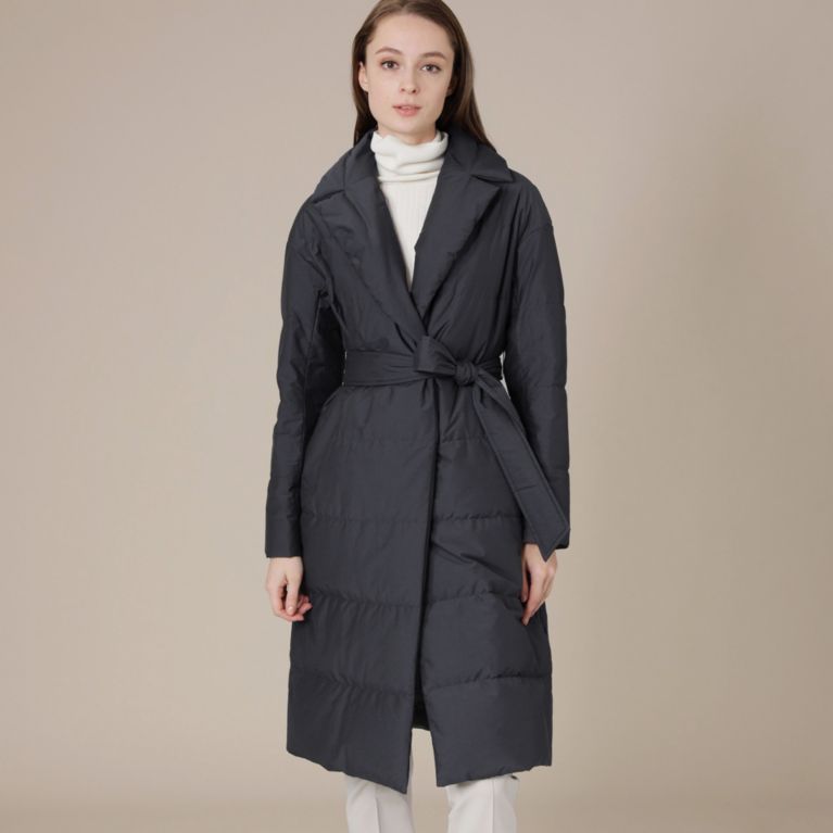 【MACKINTOSH LONDON WOMEN】 コットンナイロンタフタダウンコート ネイビー
