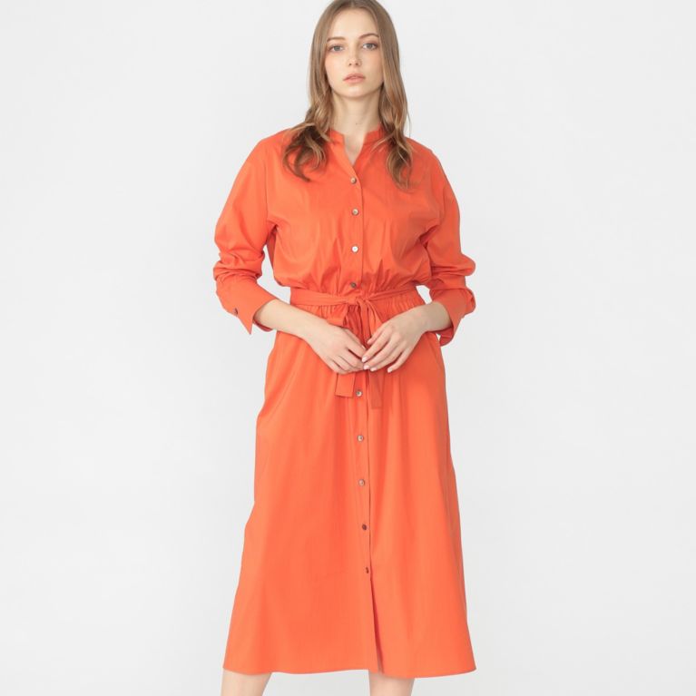 【MACKINTOSH LONDON WOMEN】 フィルコットンナイロンストレッチワンピース オレンジ
