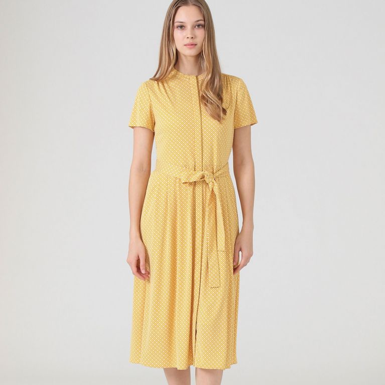 【MACKINTOSH LONDON WOMEN】 スクエアスムースワンピース イエロー