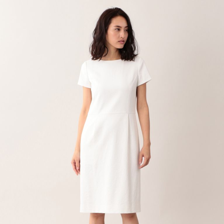 【MACKINTOSH LONDON WOMEN】 ラスタートリアセテートワンピース ホワイト