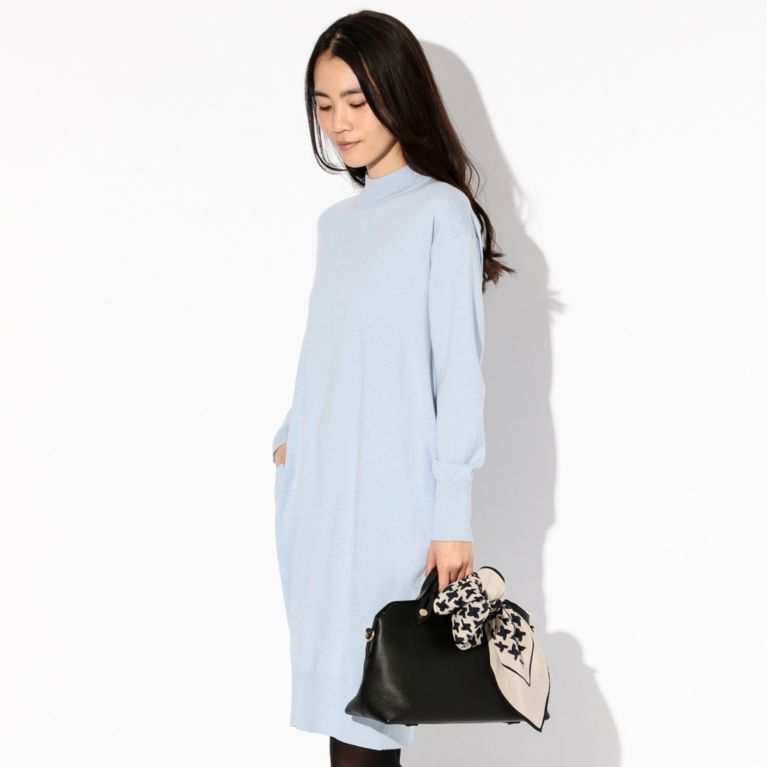 33%OFF！SALE＜三陽商会＞【マッキントッシュ ロンドン ウィメン(MACKINTOSH LONDON WOMEN)】【ウォッシャブル】14ゲージ コットンカシミヤニットワンピース ブルー 送料無料 ＆ 定価 42120円から 14040円値引！