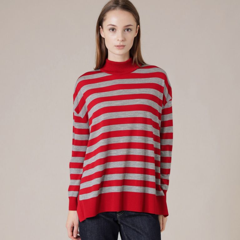 【MACKINTOSH LONDON WOMEN】 スーパーファインウールハイネックニットプルオーバー レッド