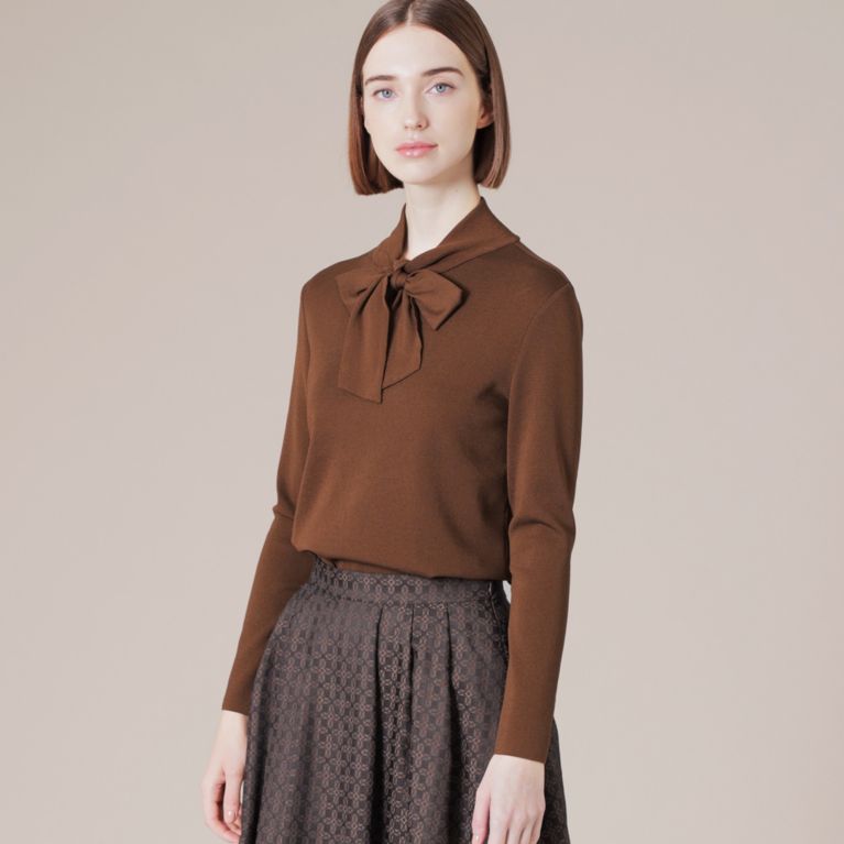 ライトコンフォートボウタイニットプルオーバー（ニット/セーター