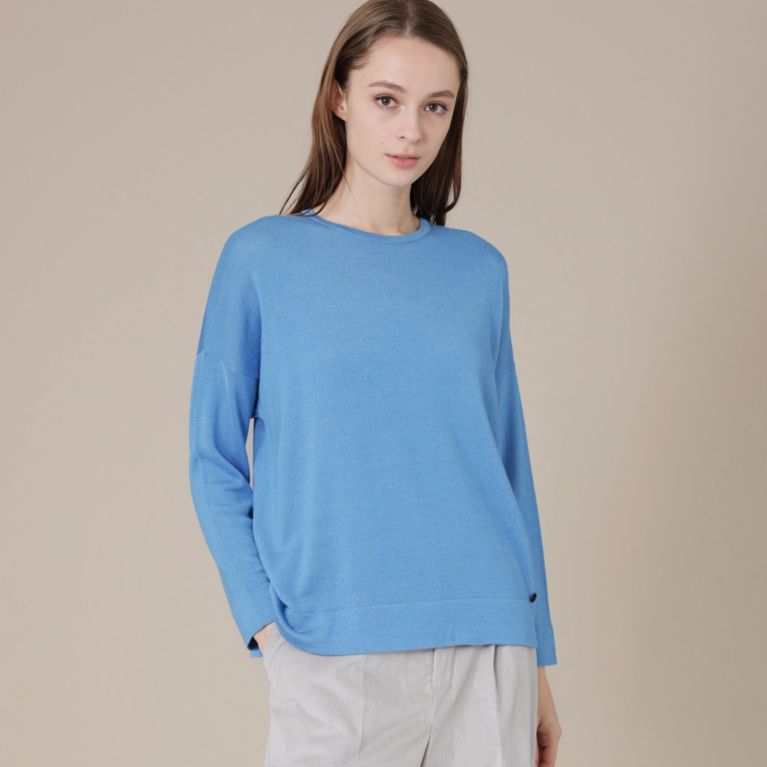 【MACKINTOSH LONDON WOMEN】 ウールシルクカシミヤニットプルオーバー ブルー