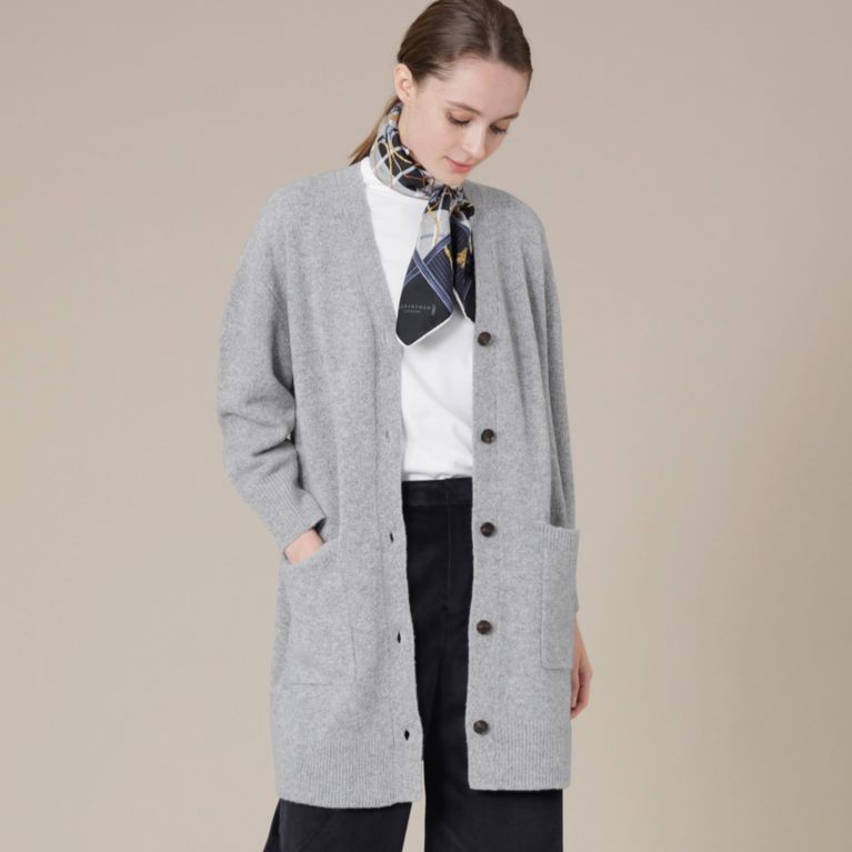 【MACKINTOSH LONDON WOMEN】 スフレウールニットカーディガン グレー