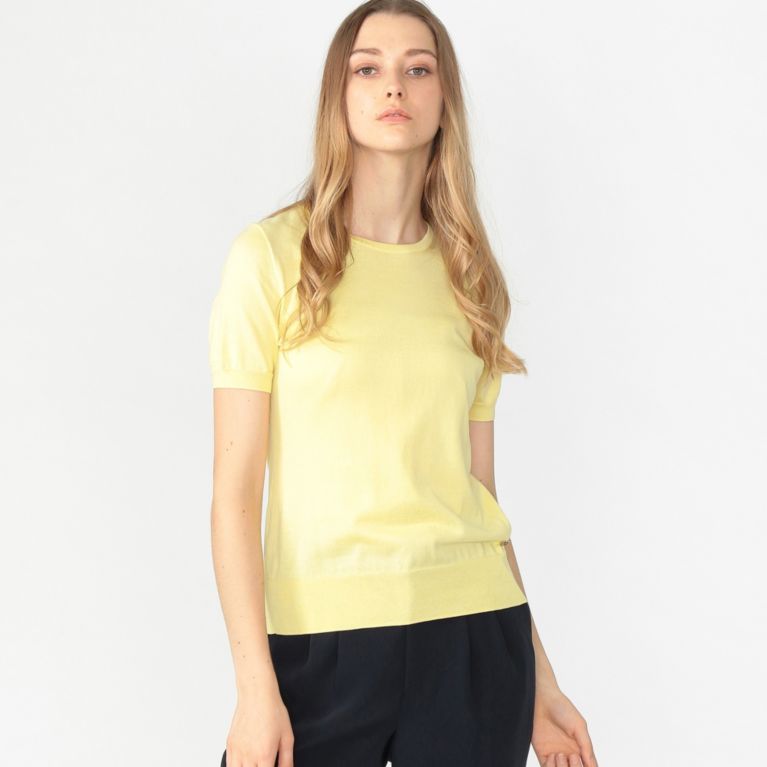 【MACKINTOSH LONDON WOMEN】 【The Essential Collection】16Gシーアイランドコットンプルオーバー イエロー