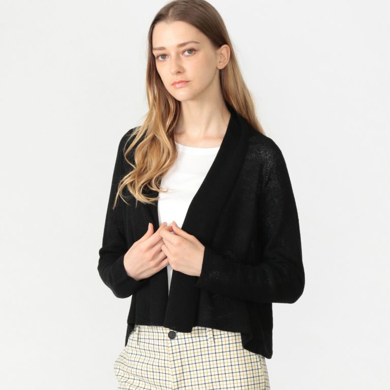 【MACKINTOSH LONDON WOMEN】 16Gホールガーメントカーディガン ブラック