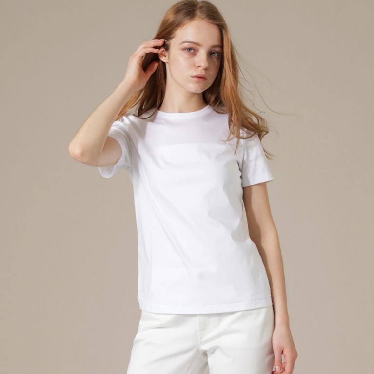 【MACKINTOSH LONDON WOMEN】 【The Essential Collection】スーピマコットンクルーネック半袖Tシャツ ホワイト