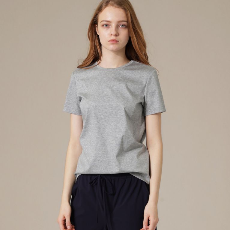 【MACKINTOSH LONDON WOMEN】 【The Essential Collection】スーピマコットンクルーネック半袖Tシャツ グレー