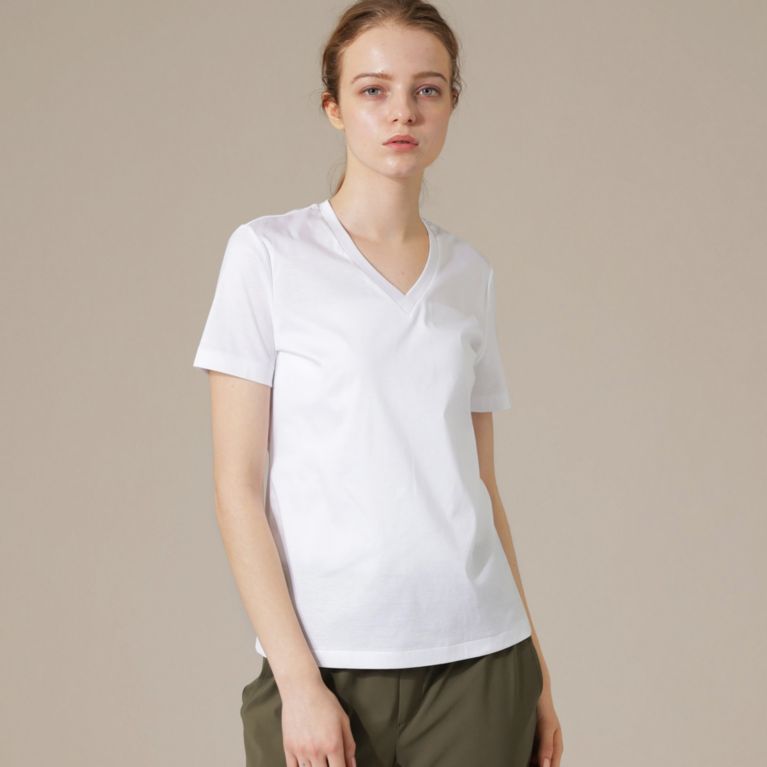 【MACKINTOSH LONDON WOMEN】 【The Essential Collection】スーピマコットンＶネック半袖Tシャツ ホワイト