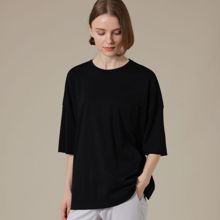 【MACKINTOSH LONDON WOMEN】 【WEB限定】【SUPER FINE LAB.】パウダーシュガーコットンTシャツ ブラック