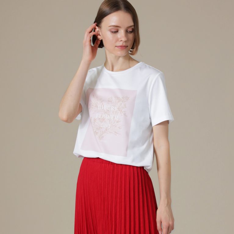 【MACKINTOSH LONDON WOMEN】 【BIBURY FLOWER】001プリントTシャツ ピンク