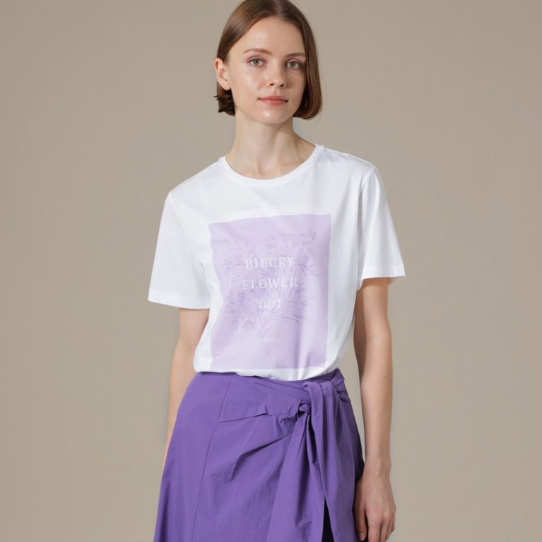 【MACKINTOSH LONDON WOMEN】 【BIBURY FLOWER】001プリントTシャツ ラベンダー