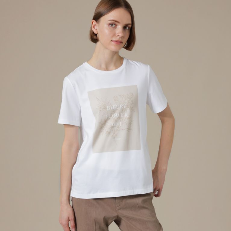 【MACKINTOSH LONDON WOMEN】 【BIBURY FLOWER】001プリントTシャツ ベージュ