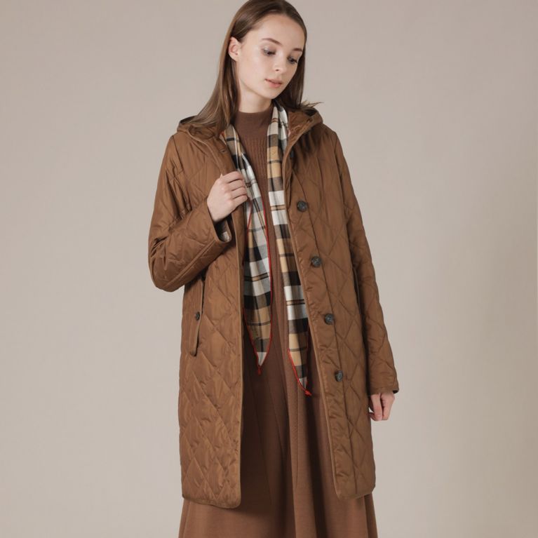 【MACKINTOSH LONDON WOMEN】 【L】エマキルティングフーデットコート ブラウン