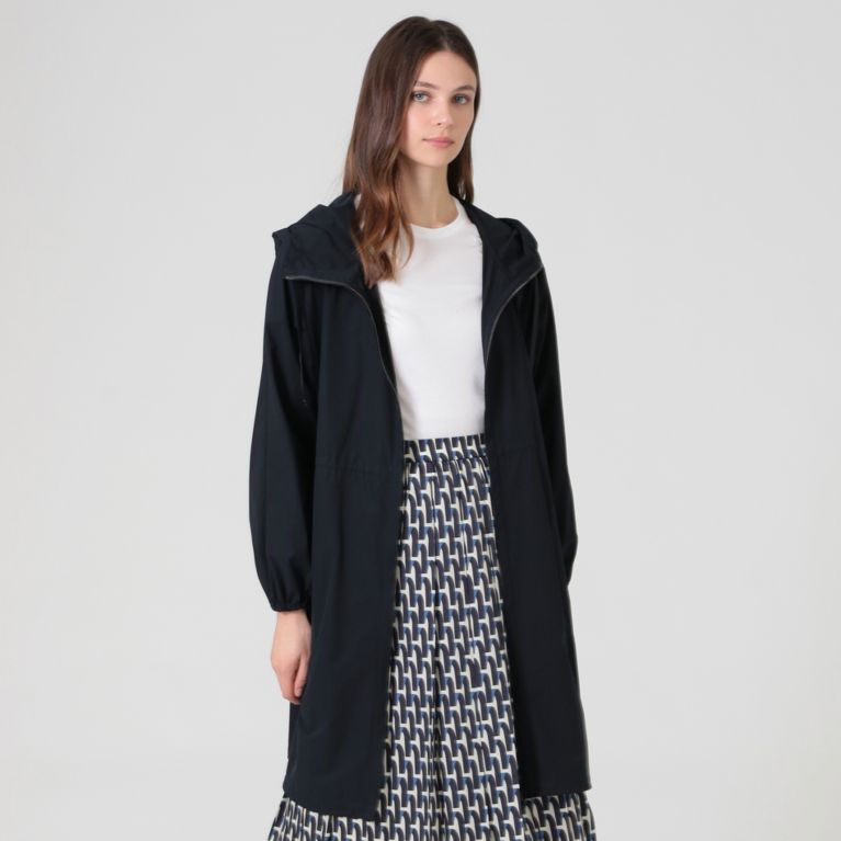 【MACKINTOSH LONDON WOMEN】 【L】ストレッチタフタフーデットコート ネイビー