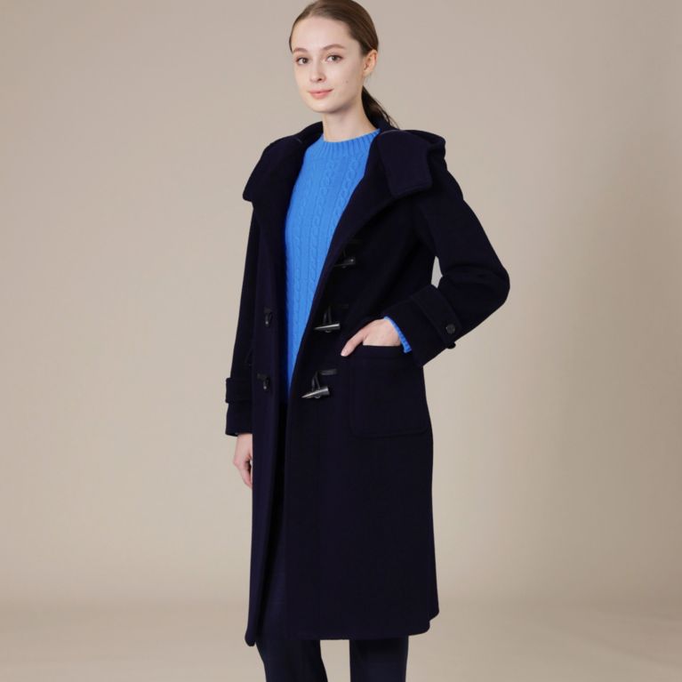 【MACKINTOSH LONDON WOMEN】 【L】ウールカルゼダッフルコート ネイビー