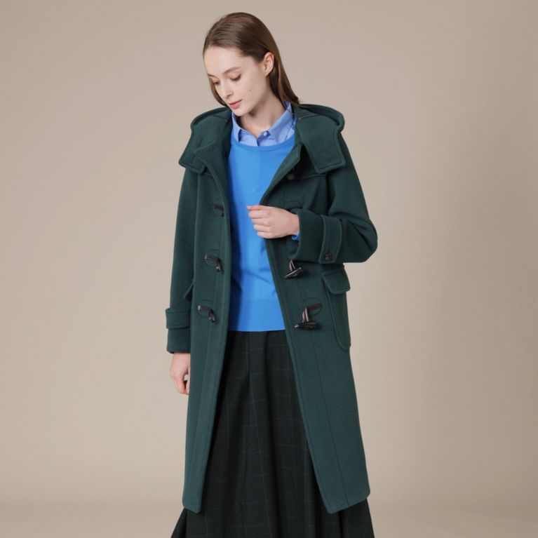 【MACKINTOSH LONDON WOMEN】 【L】ウールカルゼダッフルコート グリーン