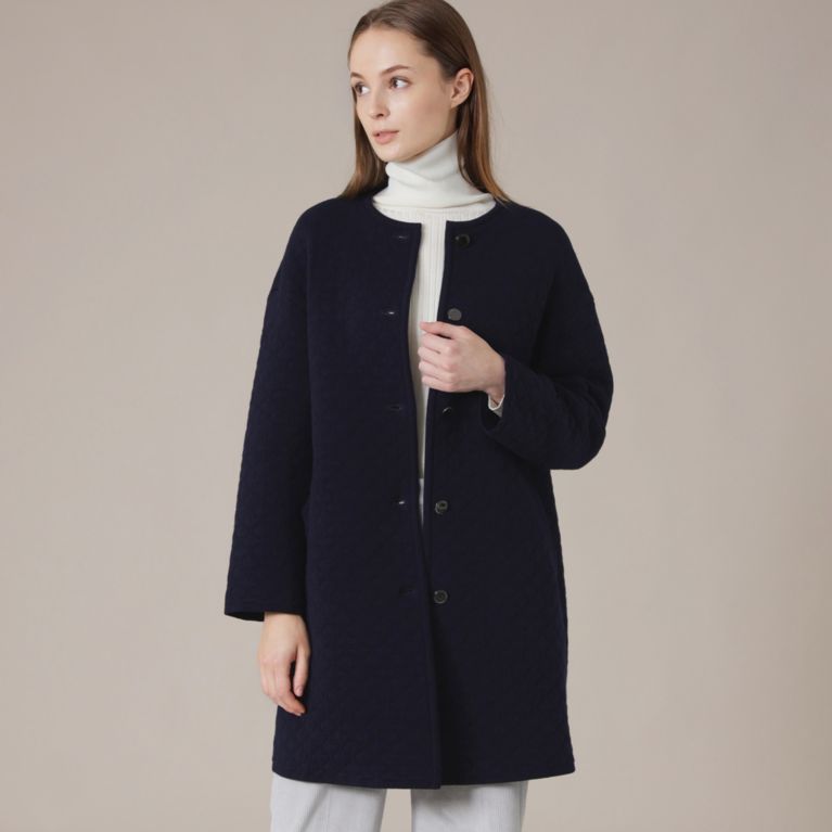 【MACKINTOSH LONDON WOMEN】 【L】ニッティングキルトコート ネイビー