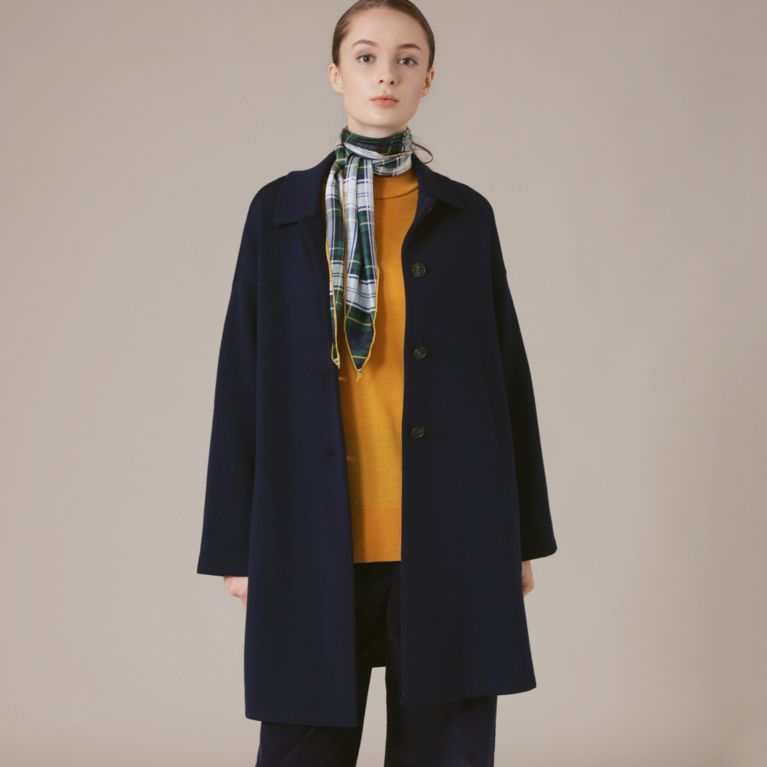 【MACKINTOSH LONDON WOMEN】 【L】ダブルフェイスファインニットウールコート ネイビー