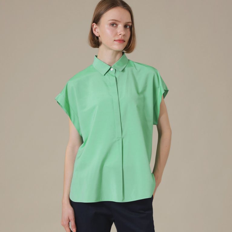 【MACKINTOSH LONDON WOMEN】 【L】ウォッシャブルレーヨンブラウス グリーン