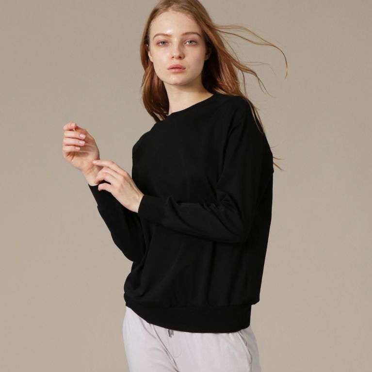 【MACKINTOSH LONDON WOMEN】 【L】【SUPER FINE LAB.】パウダーシュガーコットンクルーネックプルオーバー ブラック