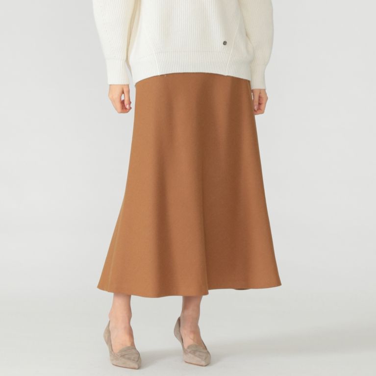 【MACKINTOSH LONDON WOMEN】 【L】ウールナイロンスカート キャメル