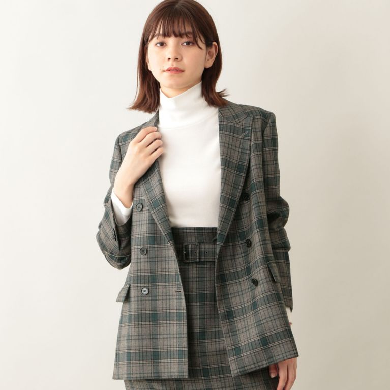 Mp Store エムピー ストア ウィメンズジャケット タータンチェックダブルブレストジャケット Sanyo Istore サンヨー アイストア