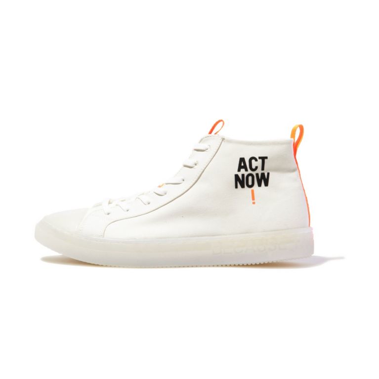 【ECOALF】 ACT NOW! ハイカットスニーカー / ACT NOW! HIGH-CUT SNEAKERS MAN ホワイト